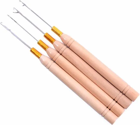 Haaknaalden 4 stuks voor Micro Nano ringen Haar Extensions | Extensions Tools Haarextensions | Haarverlenging Gereedschap | Hook Tool | Micro Extension Tool