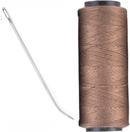 J Naald + Weave Draad Bruin - Hairweaving - Interlock - Combi